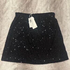 Z Supply Black Sequin Mini Skirt